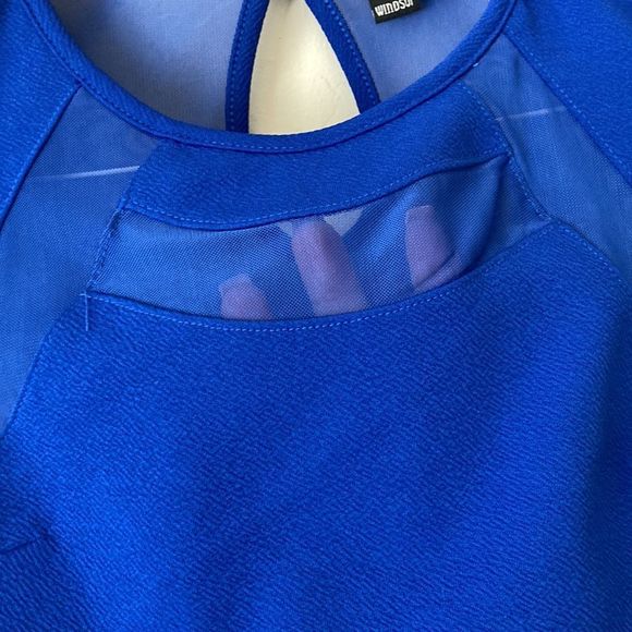 Blue Sheer Mesh Crop Top - Picture 5 of 6